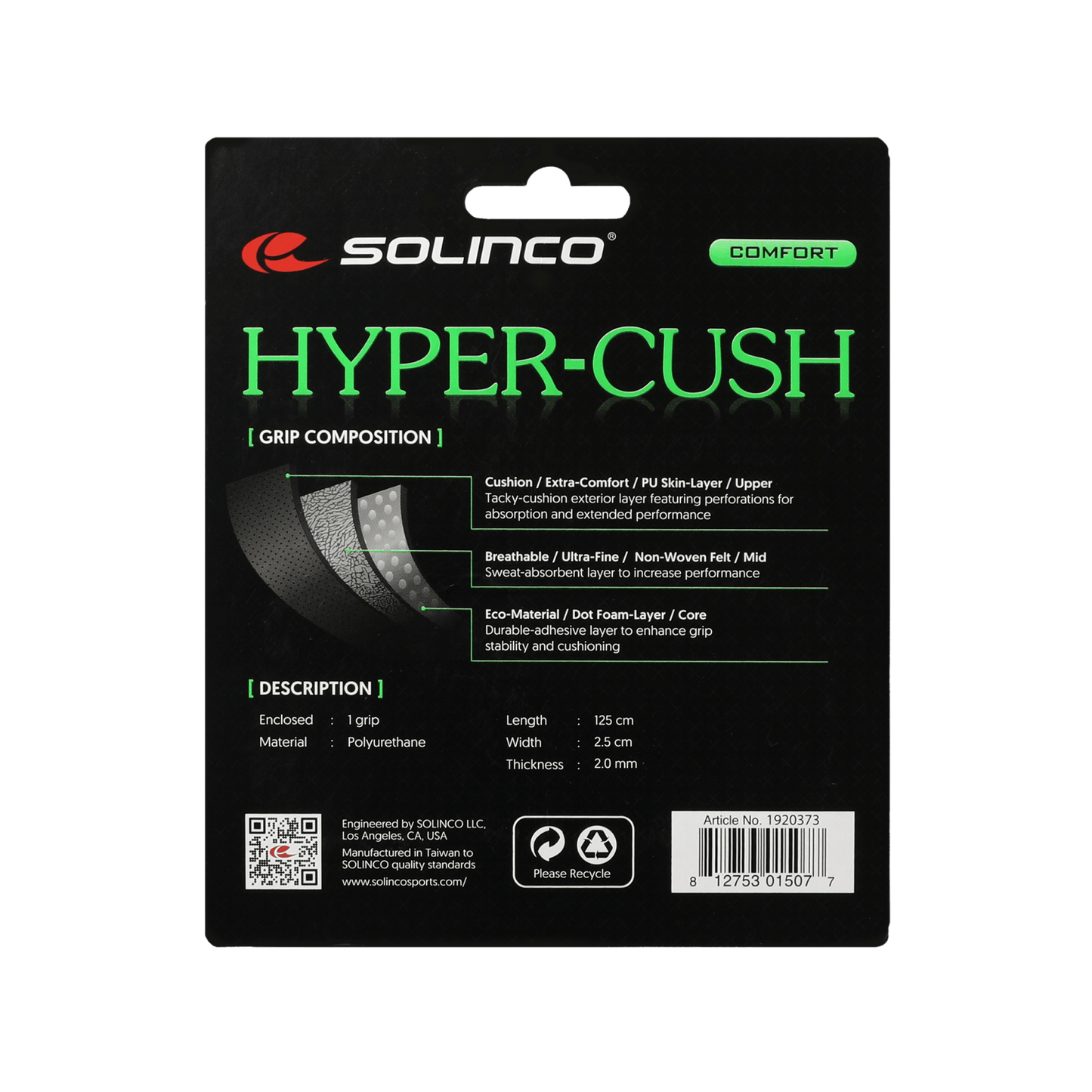 Hyper - Cush Replacement Grip - Solinco Sports Australia / New Zealand