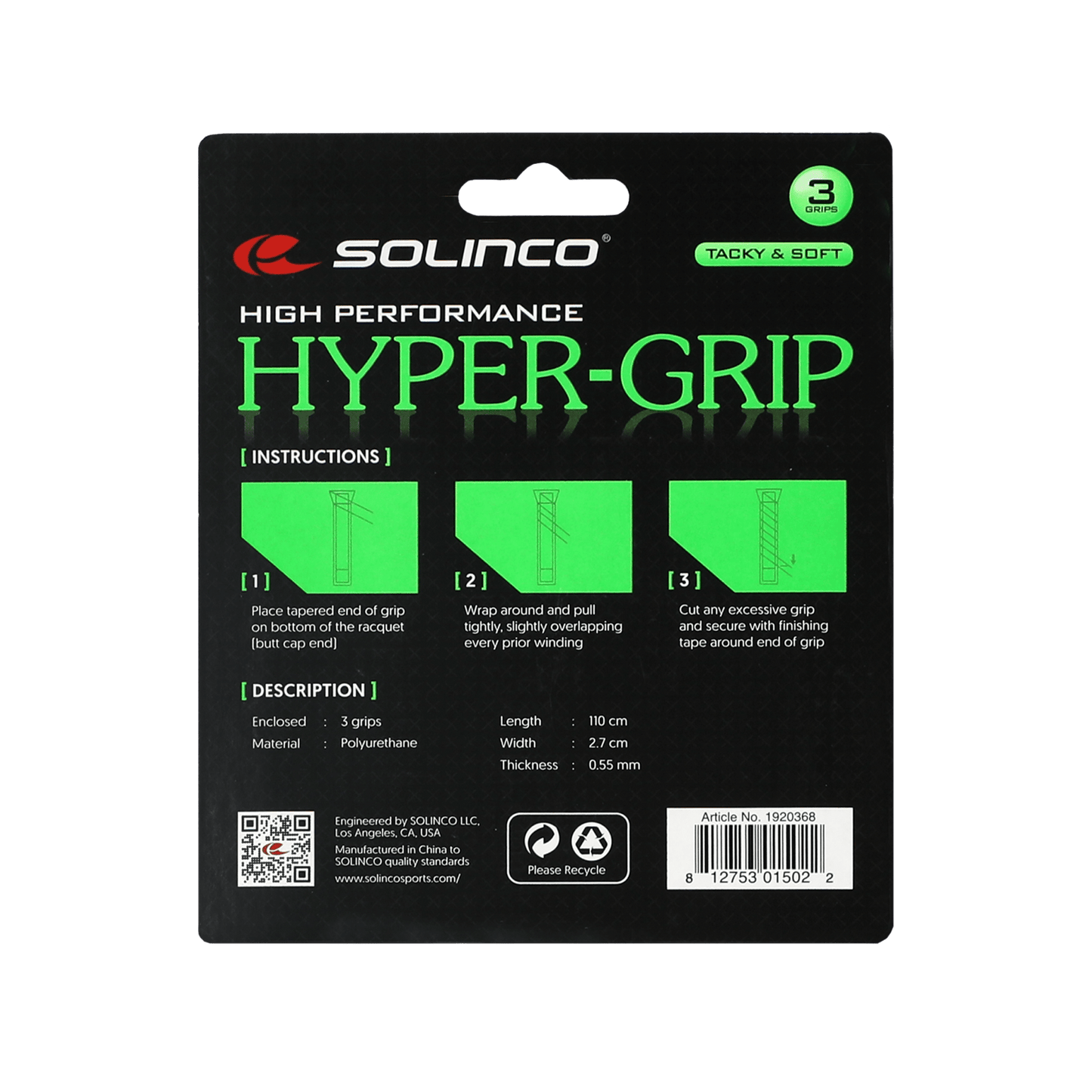 Hyper - Grip 3 Pack - Solinco Sports Australia / New Zealand