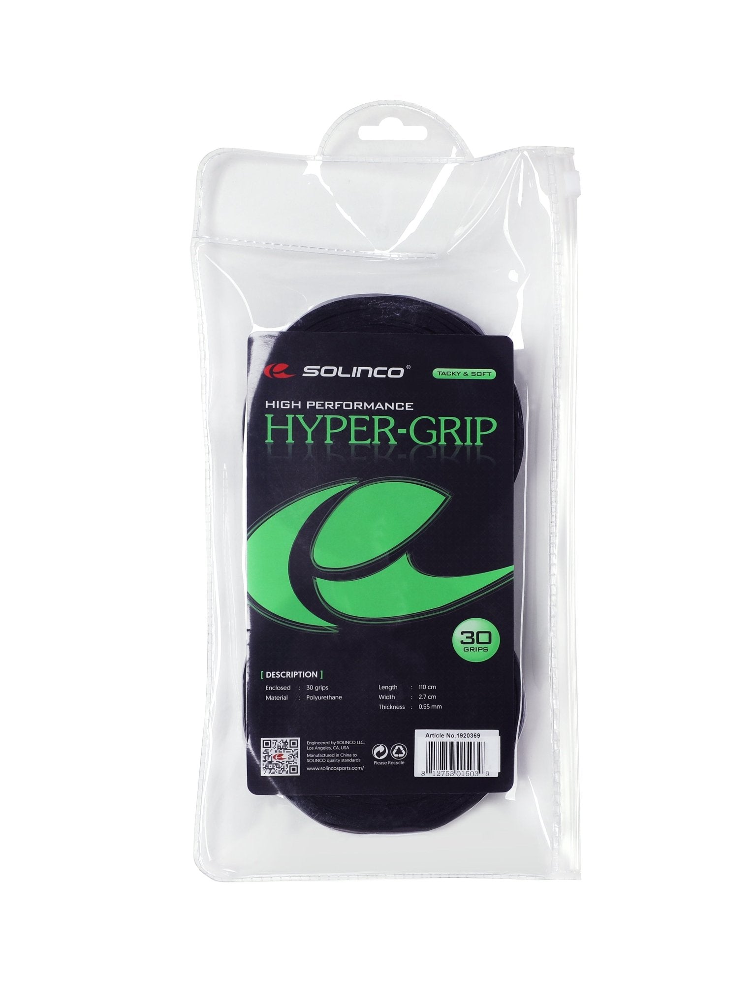 Hyper - Grip 30 Roll - Black - Solinco Sports Australia / New Zealand